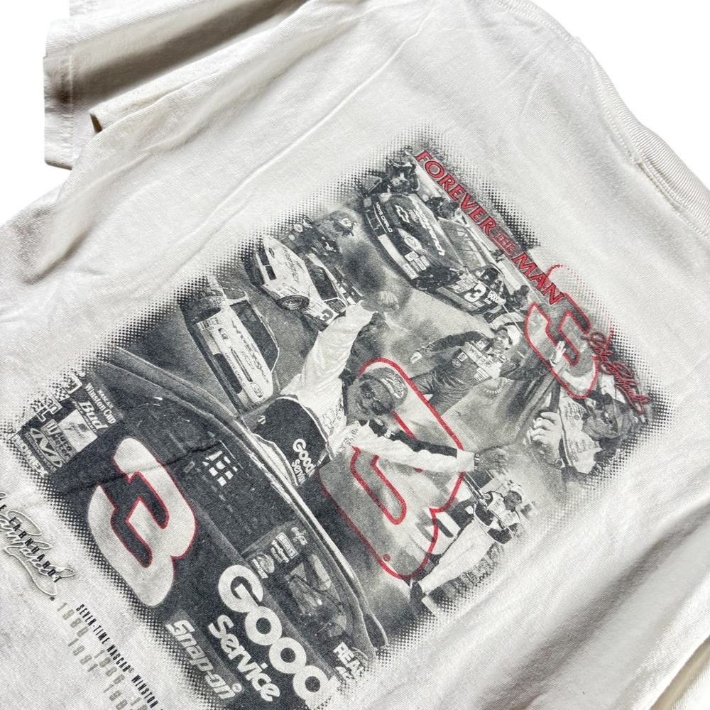 VTG Dale Earnhardt NASCAR Winners Circle T-Shirt White Mens Sz L Racing Tee